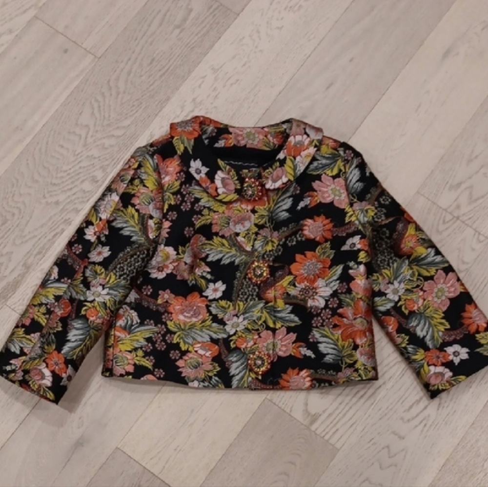ANDREW GN Brocade And Rhinestone Bytton Jacket Size 42 or 6/8